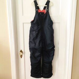 All in Motion Girl’s Size 7/8 Black Pink Snowsuit Snow pants Bib Overall Winter